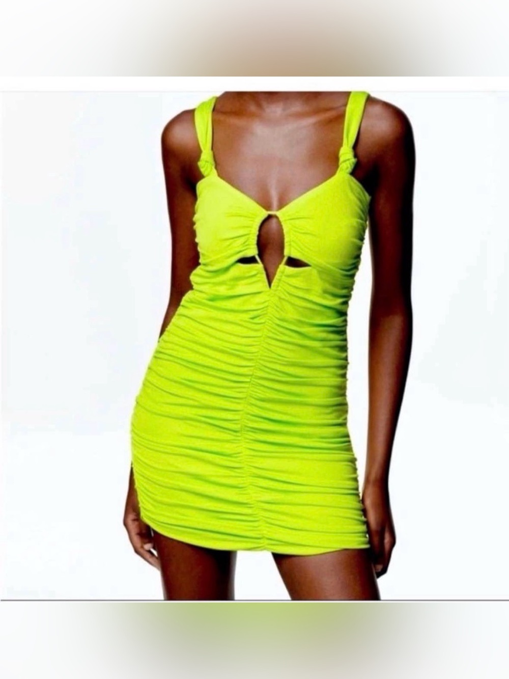 Zara Lime Green Mini Dress Size Medium NWT